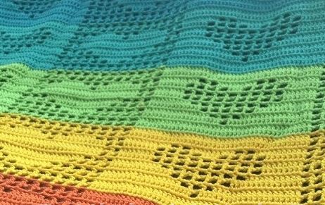 Openwork rainbow blanket