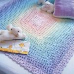 Rainbow knitted plaid Grandma square
