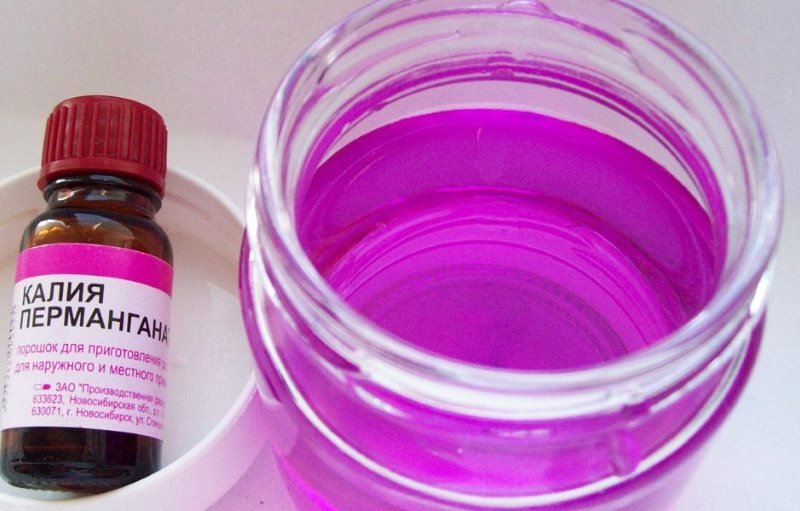 Preparation of potassium permanganate solution for washing tulle