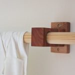 Wooden bracket homemade curtain rail for curtains