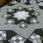 Gray blanket of grandma squares