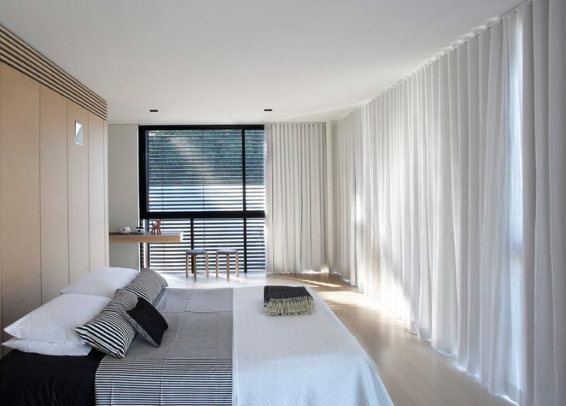 Design bedroom curtains in the style of minimalism