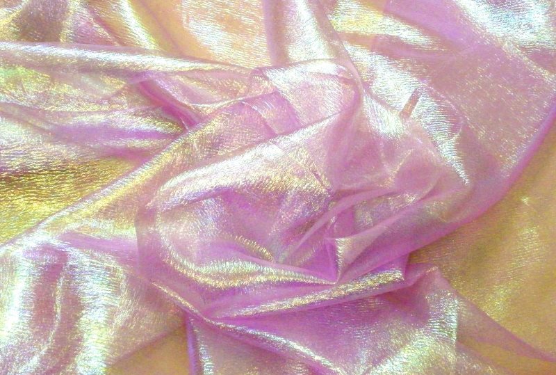 Sheer organza tulle with a purple tint