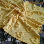 Yellow crochet crochet with yellow hearts