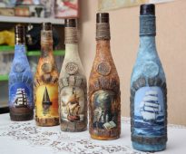 Dekor şişeleri DIY fikir seçenekleri