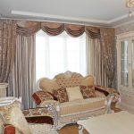 classic curtains on the ceiling cornice