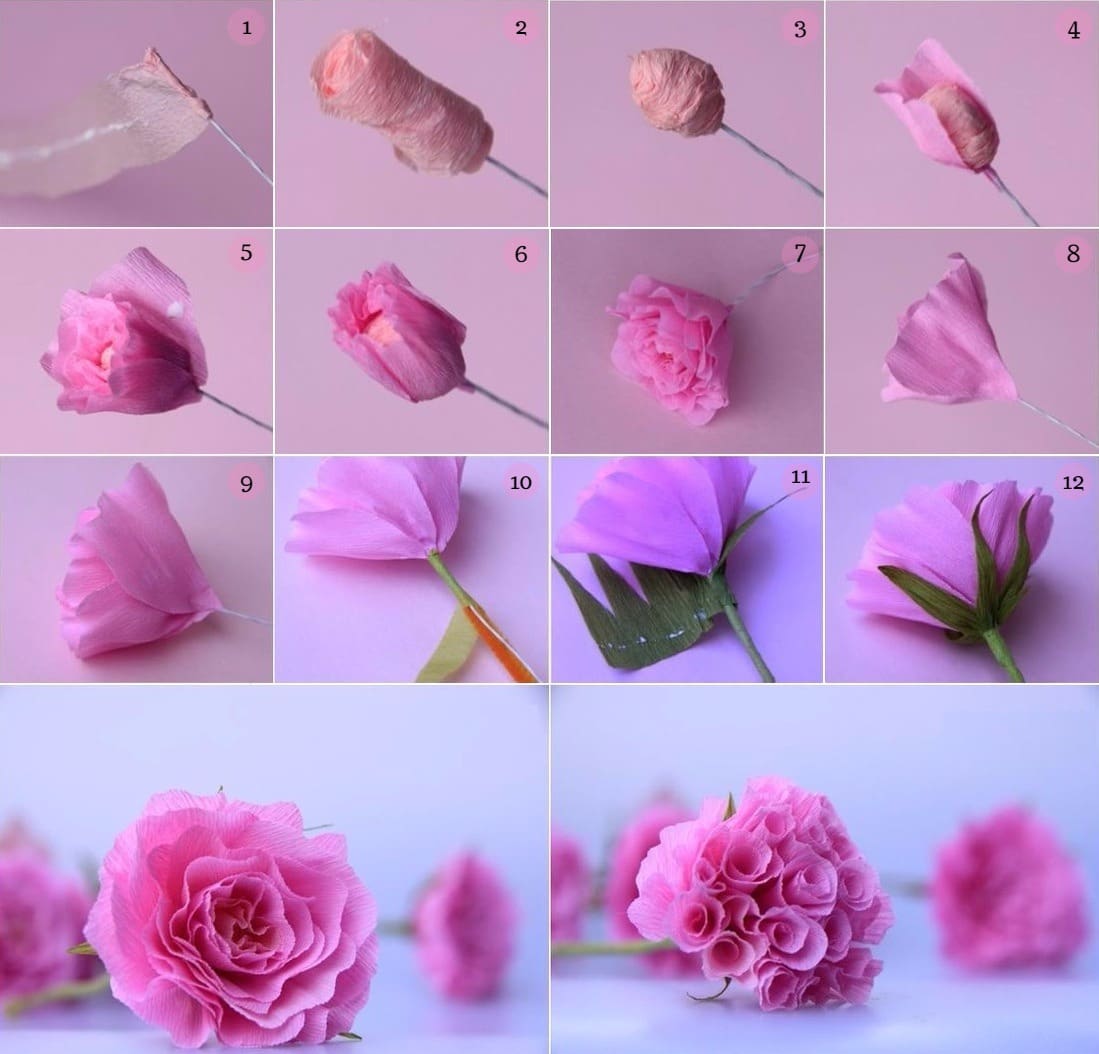 ruže iz salveta učiniti sami foto dizajn
