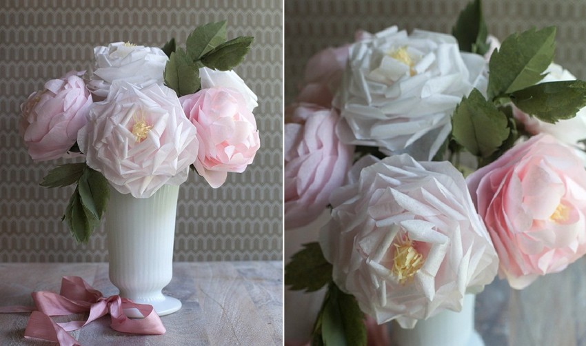 DIY napkin flowers