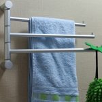 towel rack in the bathroom interior photo