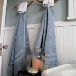 towel rack in the bathroom interior
