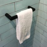 towel rack in the bathroom design photo