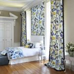 beautiful curtains in the apartment interior photo