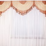 White tulle and beautiful pelmet for window decoration