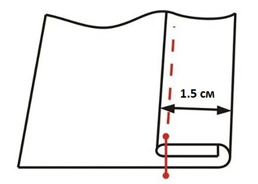 The scheme of creating a side seam on a curtain of tulle