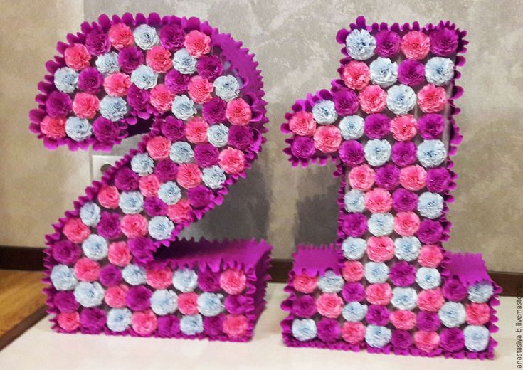 numbers and letters from napkins design photo