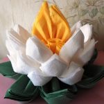 lotoso gėlė iš servetėlių dizaino nuotraukos