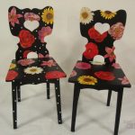 krzesło decoupage kwiatowe