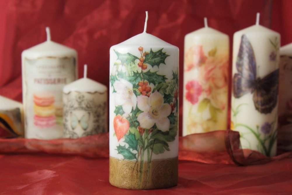 decoupage candles