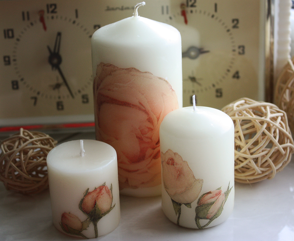 decoupage candles