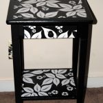 black and white decoupage table