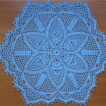 crocheted blue cloth napkin
