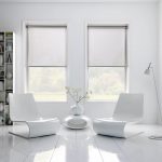 Living room design with white furniture