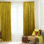 Velvet curtains with white tulle