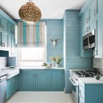 Small kitchen in blue tones