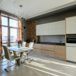 Kitchen interior with a linear set