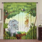 Beautiful curtain with a photo print for the nursery