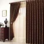 Dark Curtains and Beige Tulle