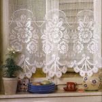 White lace curtain lace