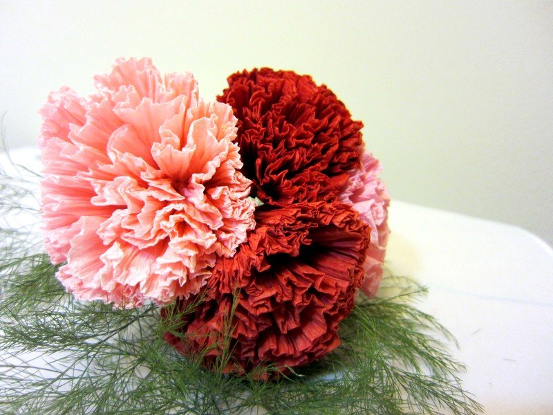 carnations mula sa napkins ideas na palamuti