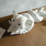 towel toys cat