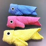 toys from a towel fish