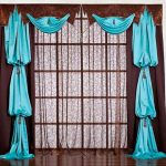 Combined brown and blue curtains