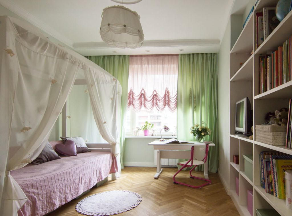 Interior of a children's room for a girl of 8–12 years old