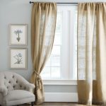 Natural linen curtains in the living room
