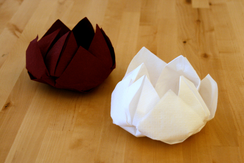Origami napkin table decoration