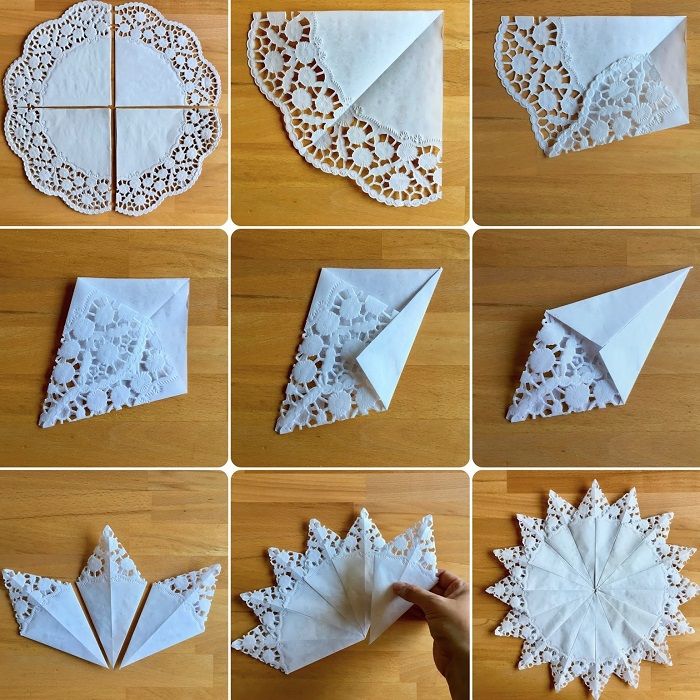 origami kar tanesi peçete