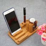 wooden phone stand