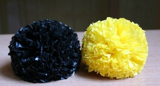 pompons from packages