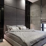 Design of a sleeping room in gray tones