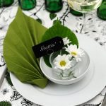 table setting with origami napkins photo