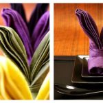 ustawienie stołu z pomysłem na serwetki origami