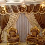 Chic brown brown beige curtains sa classic na living room