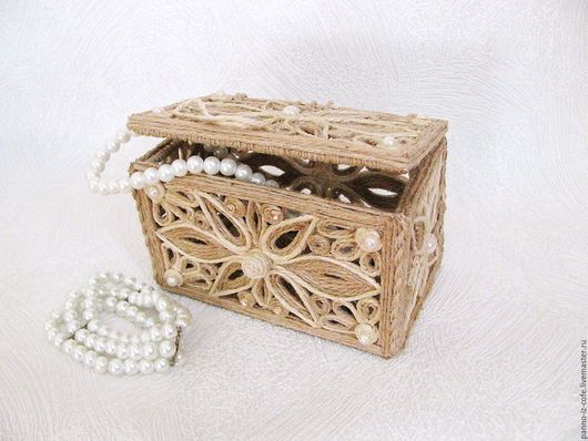 jute jewelry box with your own hands as a gift