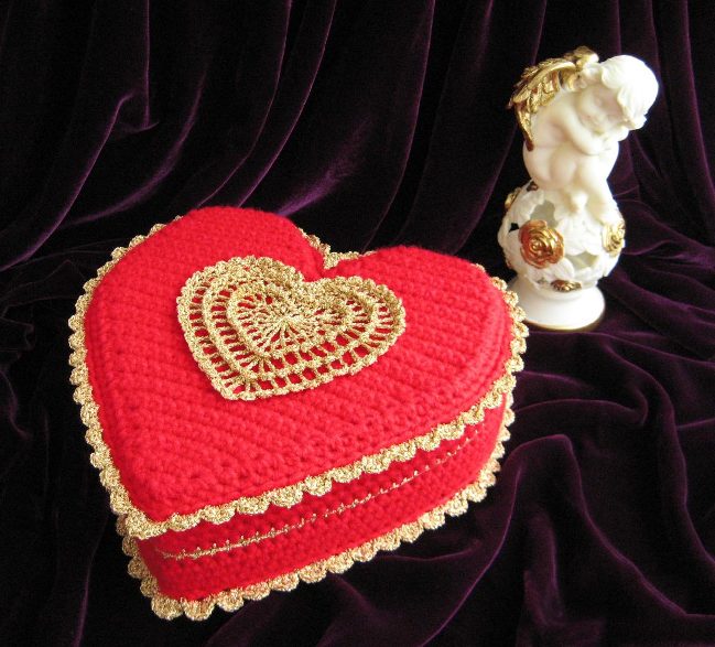 Reka bentuk hiasan kotak perhiasan crochet
