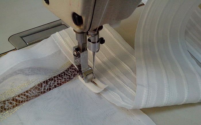sewing on curtains