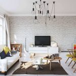 Skandinávský styl velký obývací pokoj